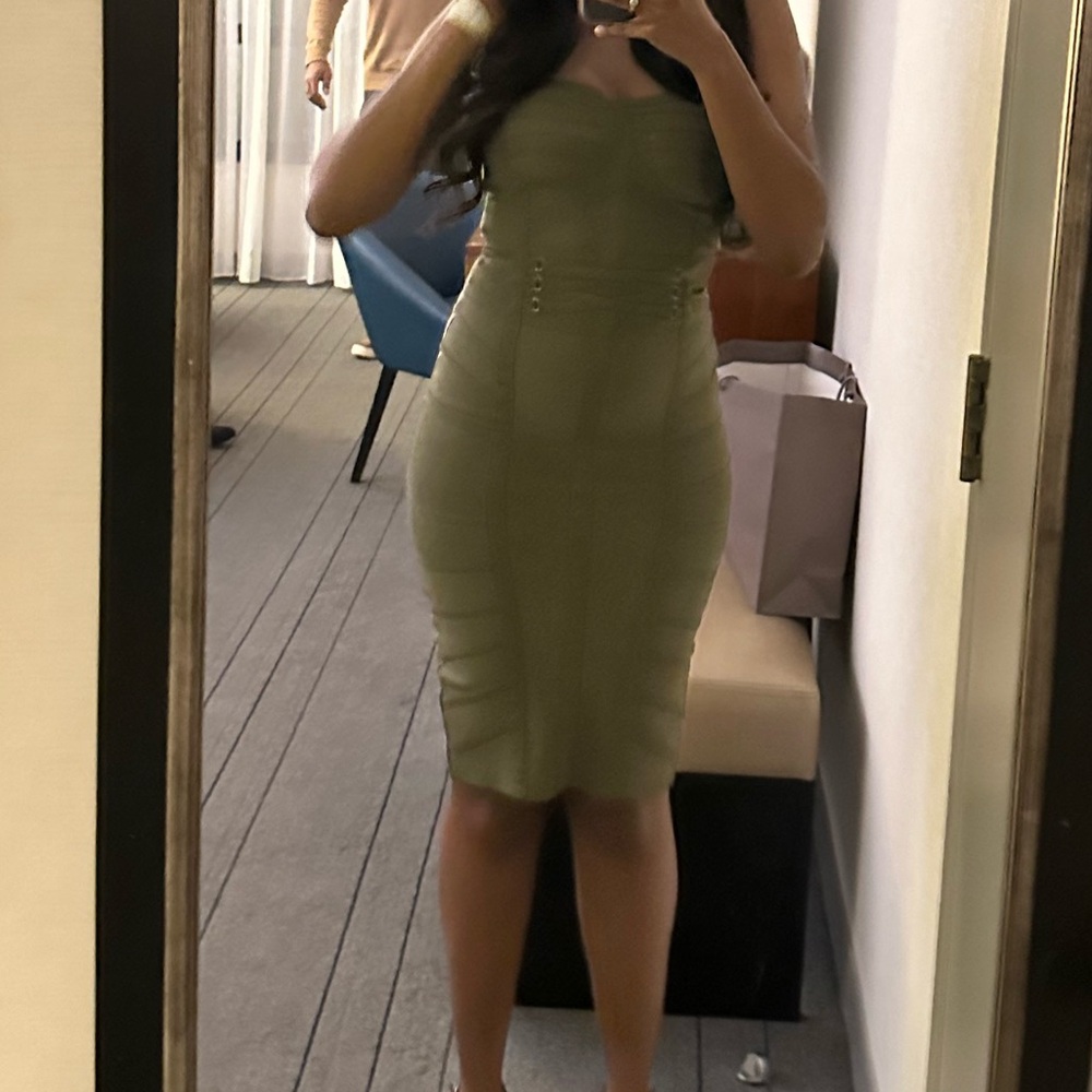 Fashion Nova Green Bodycon Halter Dress for Night Out